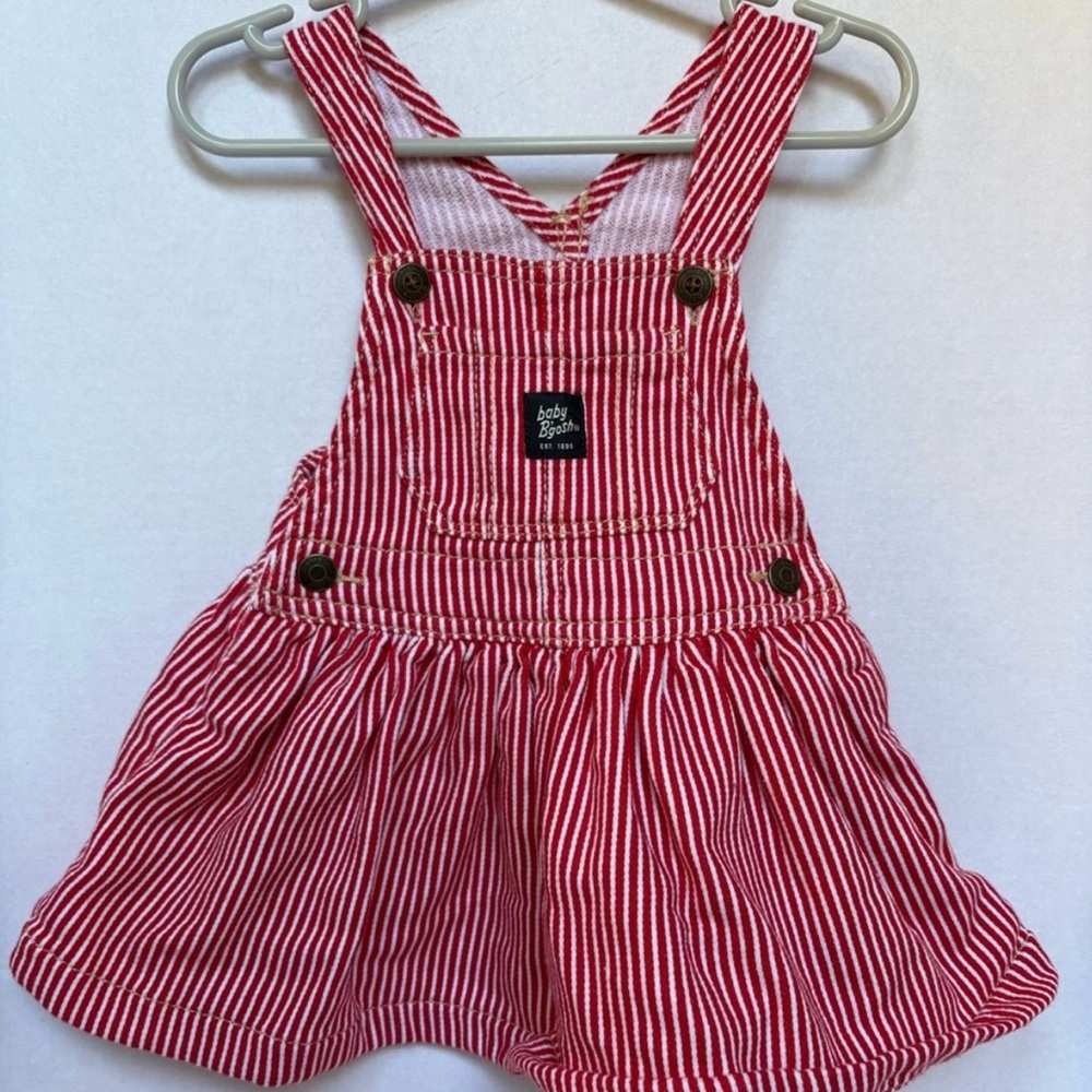 Baby B’Gosh Red Striped Overall Dress 12M